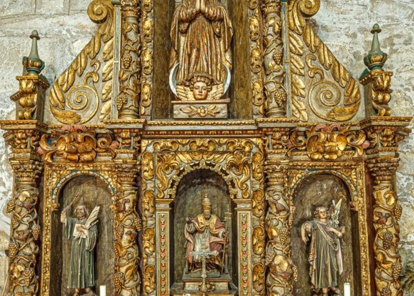  Galicia, Pontevedra, Pazo Parda, Casa de campo, retablo capilla                        