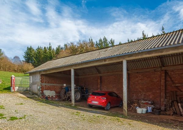 1245- Galicia, Lugo, Pol, casa de campo, alpendres 2