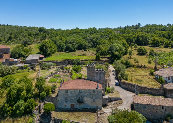1257-Galicia, Ourense, Lamela, casa de campo, vista area 2