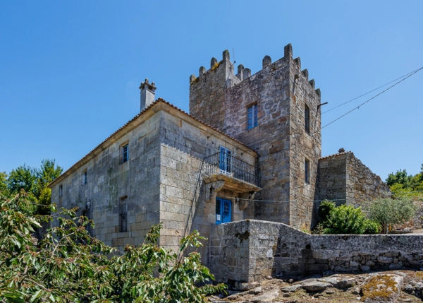 1257-Galicia, Ourense, Lamela, casa de campo, vista principal