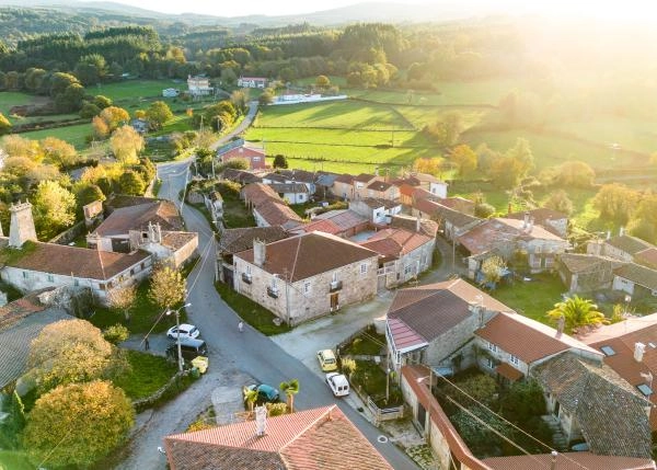 Galicia, Lugo, Antas de Ulla, country house, arial view 7