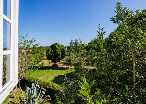 Galicia, Lugo, Castro de Rei, vista sobre jardin