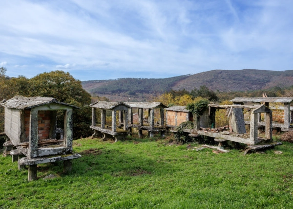 Galicia, Ourense, Lebozan, horreos 1