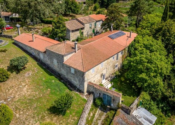 Galicia, Lugo, Panton, Pazo, casa de campo, vista area