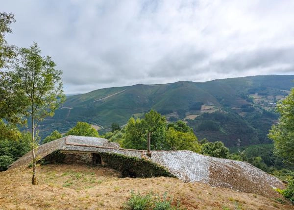 Asturias, La Muria, hamlet, view over houses