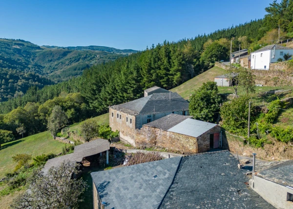 1605-Galicia, Lugo, Fonsagrada, country house, arial view 2