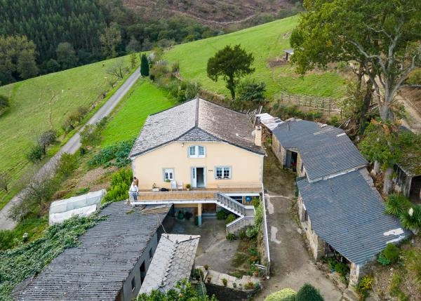 Galicia, Lugo, A Pontenova, country house, arial view 3