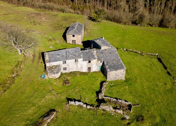 1627- Galicia Lugo, Valle de Ouro, abandoned village arial view 5