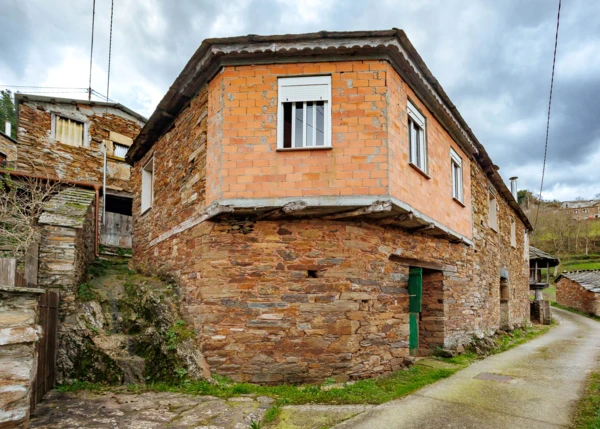 1633 Asturias, Ibias, rural house, street view 1