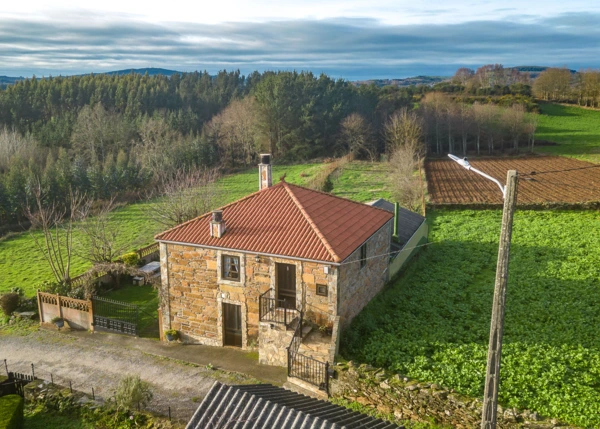 1642- Galicia, Lugo, Taboada, country house, arial view 2