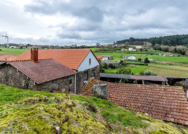 1645-Galicia, La Coruña, Aranga, country house, arial view 2