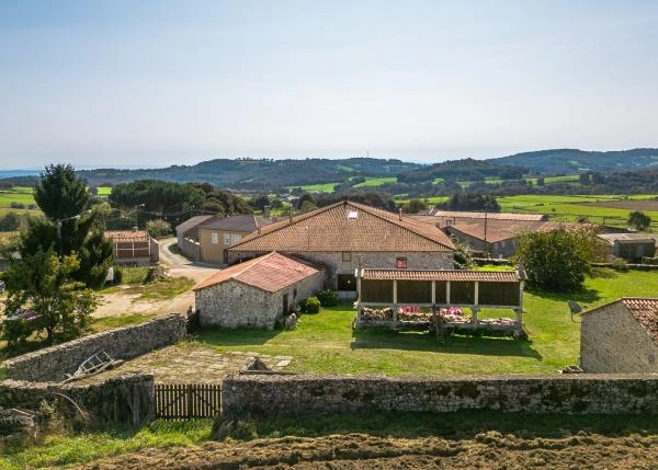Galicia, Lugo, Chantada, rural tourism, exterior, arial view 3