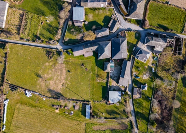 Galicia, Lugo, Corgo, Country house, arial view 2