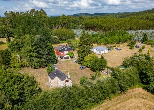 Galicia, Lugo, Outeiro de Rei, country house, arial view 1