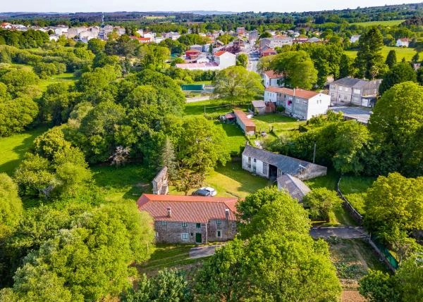 Galicia, La Coruña, Curtis, country house, arial view 2