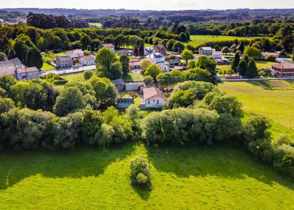 Galicia, La Coruña, Curtis, country house, arial view 3