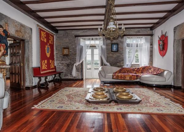 1793-Galicia, Arzua, Pazo, salon