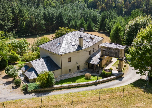 Galicia, Lugo, Mondoñedo, hotel rural, arial view 2