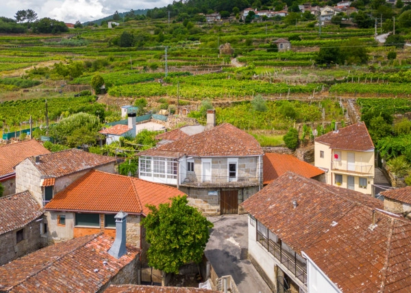 1809-Galicia, Orense, Arnoia, casa de campo, vista area