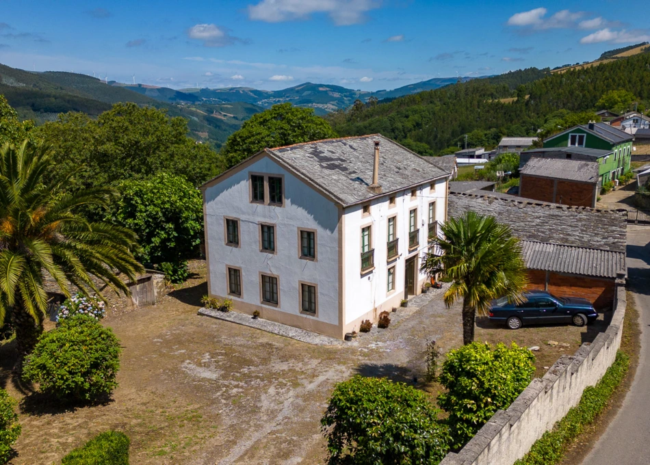 Galicia, Lugo, Riotorto, country house arial view 1