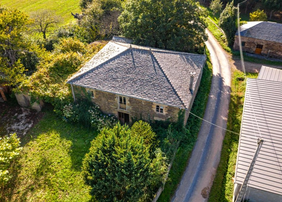 Galicia, Lugo, castro de Rei, country house, arial view 2