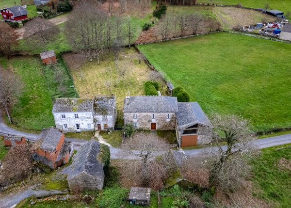 Galicia, Lugo, Guitiriz, country house arial view