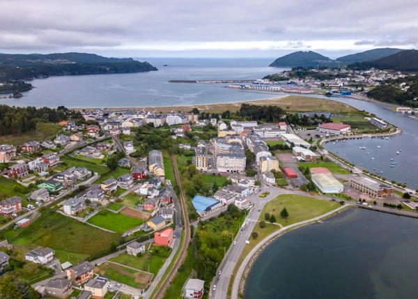 Galicia, Viveiro, chalet, country house, arial view of ria