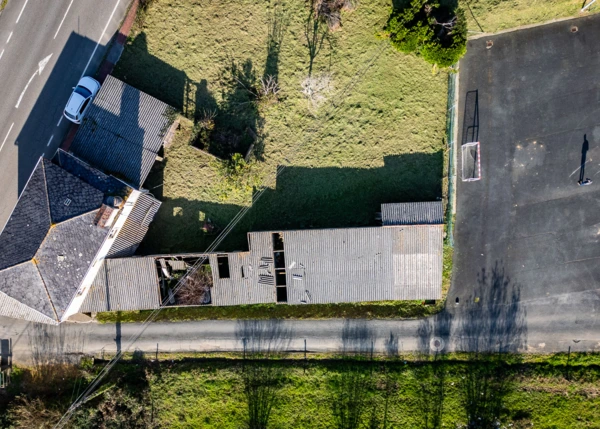  Galicia, Coruña, Ortiguiera, Country house arial view 2