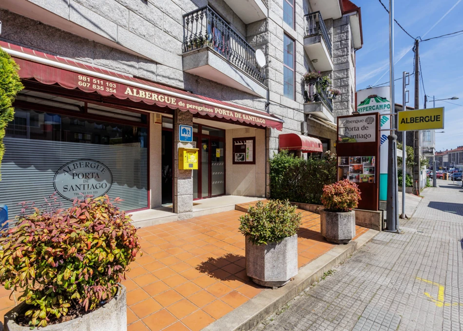 1975-Galicia, O Pino, pilgrims hostal, front