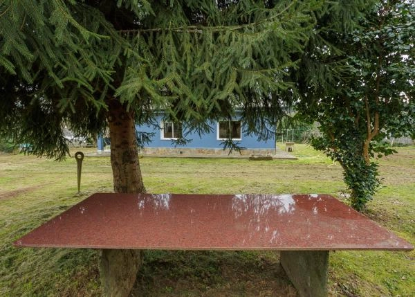 1983- Galicia, Lugo, Begonte, casa rustica, mesa jardin