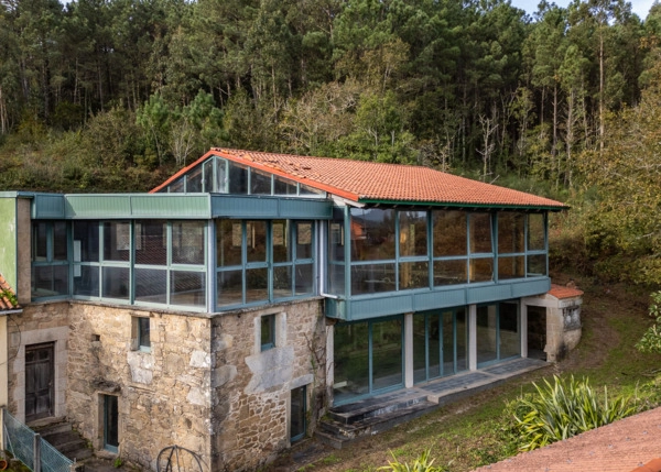 Galicia, La Coruña, Siavo, Noia, vista desde carretera