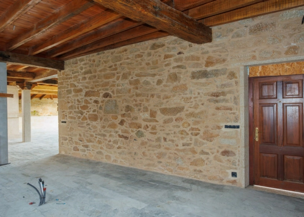 Galicia, La Coruña, Siavo, Noia, puerta a espacio principal