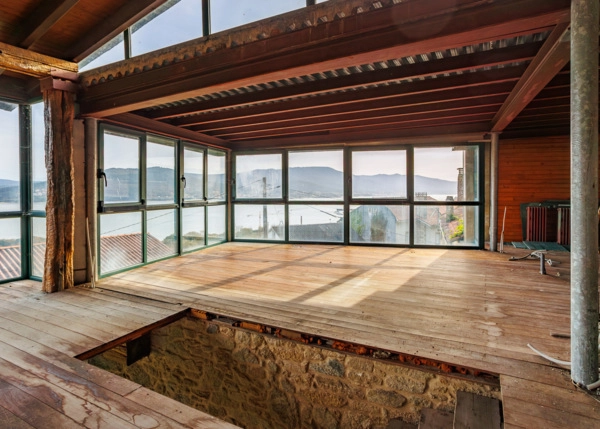 Galicia, La Coruña, Siavo, Noia, hueco escalera 1