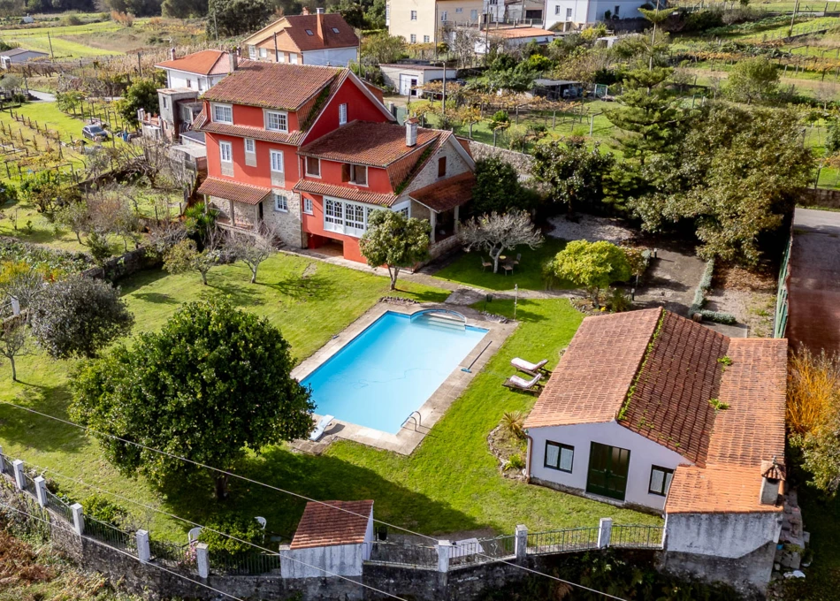 Galicia, La Coruña, Rianxo, arial view 1