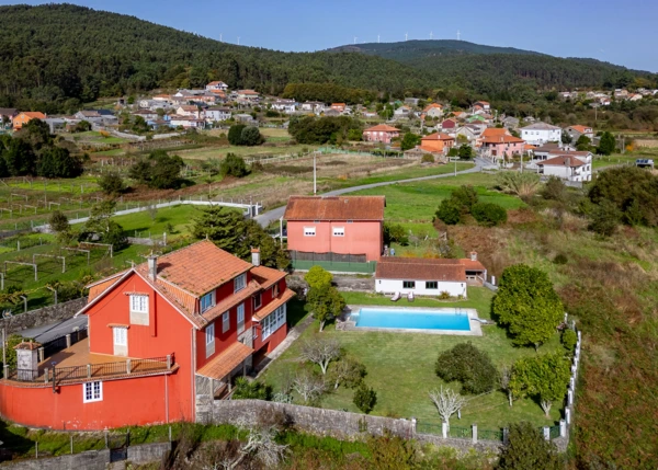 Galicia, La Coruña, Rianxo, arial view 2