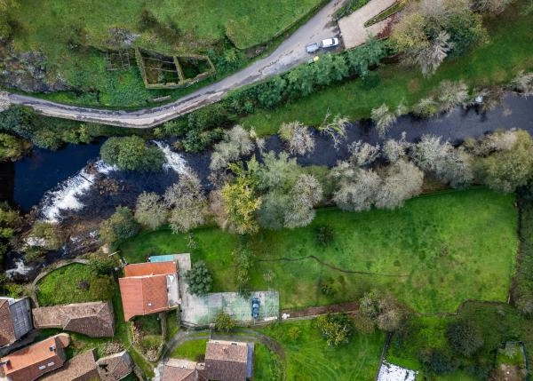 Galicia, La Coruña, Melide, vista area de rio Furelos 2